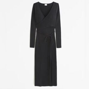 Abercrombie & Fitch Black Midi Dress